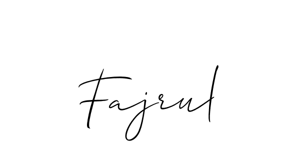 Create a beautiful signature design for name Fajrul. With this signature (Allison_Script) fonts, you can make a handwritten signature for free. Fajrul signature style 2 images and pictures png