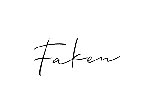 How to Draw Faken signature style? Allison_Script is a latest design signature styles for name Faken. Faken signature style 2 images and pictures png