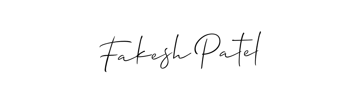 How to make Fakesh Patel name signature. Use Allison_Script style for creating short signs online. This is the latest handwritten sign. Fakesh Patel signature style 2 images and pictures png
