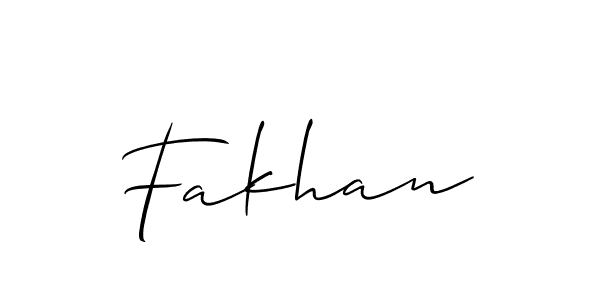 Also we have Fakhan name is the best signature style. Create professional handwritten signature collection using Allison_Script autograph style. Fakhan signature style 2 images and pictures png