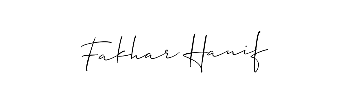 Fakhar Hanif stylish signature style. Best Handwritten Sign (Allison_Script) for my name. Handwritten Signature Collection Ideas for my name Fakhar Hanif. Fakhar Hanif signature style 2 images and pictures png