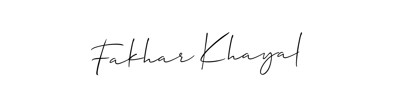 How to Draw Fakhar Khayal signature style? Allison_Script is a latest design signature styles for name Fakhar Khayal. Fakhar Khayal signature style 2 images and pictures png