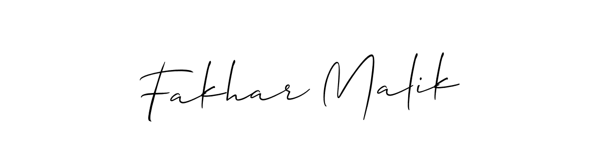 The best way (Allison_Script) to make a short signature is to pick only two or three words in your name. The name Fakhar Malik include a total of six letters. For converting this name. Fakhar Malik signature style 2 images and pictures png