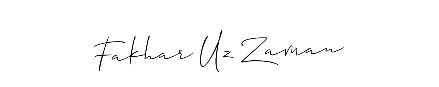 It looks lik you need a new signature style for name Fakhar Uz Zaman. Design unique handwritten (Allison_Script) signature with our free signature maker in just a few clicks. Fakhar Uz Zaman signature style 2 images and pictures png