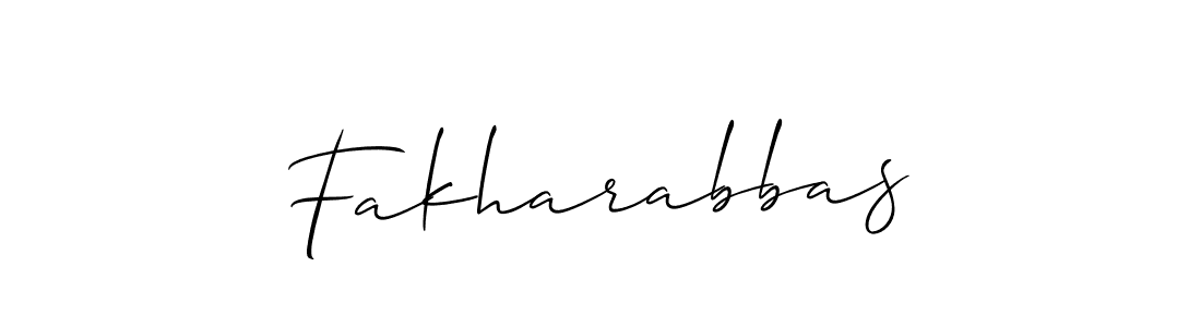 Make a beautiful signature design for name Fakharabbas. With this signature (Allison_Script) style, you can create a handwritten signature for free. Fakharabbas signature style 2 images and pictures png