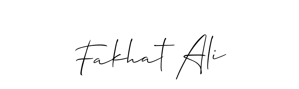 Make a beautiful signature design for name Fakhat Ali. With this signature (Allison_Script) style, you can create a handwritten signature for free. Fakhat Ali signature style 2 images and pictures png
