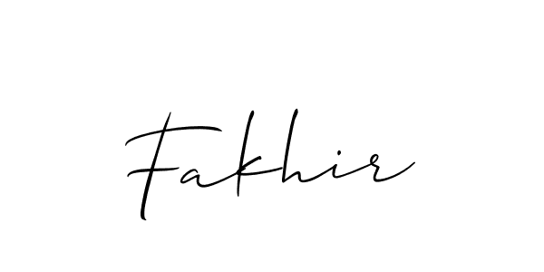 Also we have Fakhir name is the best signature style. Create professional handwritten signature collection using Allison_Script autograph style. Fakhir signature style 2 images and pictures png