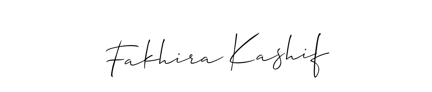 How to make Fakhira Kashif signature? Allison_Script is a professional autograph style. Create handwritten signature for Fakhira Kashif name. Fakhira Kashif signature style 2 images and pictures png