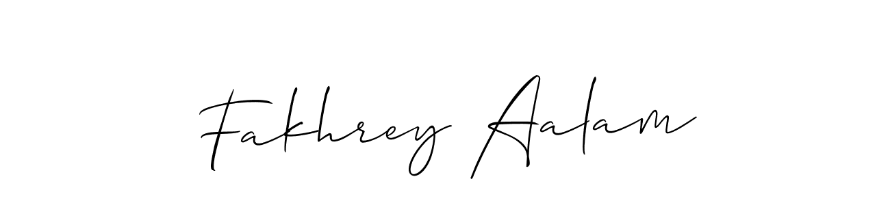 You should practise on your own different ways (Allison_Script) to write your name (Fakhrey Aalam) in signature. don't let someone else do it for you. Fakhrey Aalam signature style 2 images and pictures png