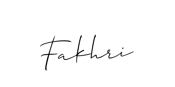 Design your own signature with our free online signature maker. With this signature software, you can create a handwritten (Allison_Script) signature for name Fakhri. Fakhri signature style 2 images and pictures png