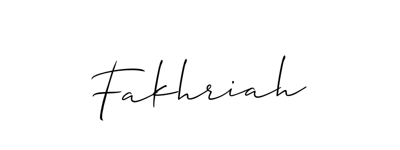 It looks lik you need a new signature style for name Fakhriah. Design unique handwritten (Allison_Script) signature with our free signature maker in just a few clicks. Fakhriah signature style 2 images and pictures png