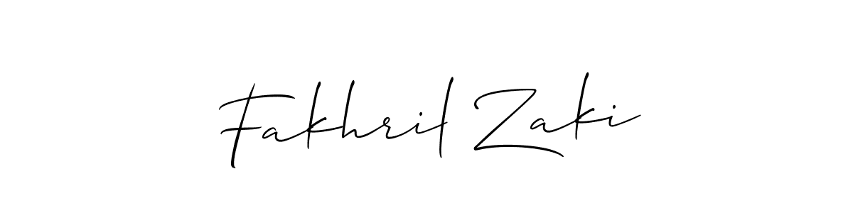 It looks lik you need a new signature style for name Fakhril Zaki. Design unique handwritten (Allison_Script) signature with our free signature maker in just a few clicks. Fakhril Zaki signature style 2 images and pictures png