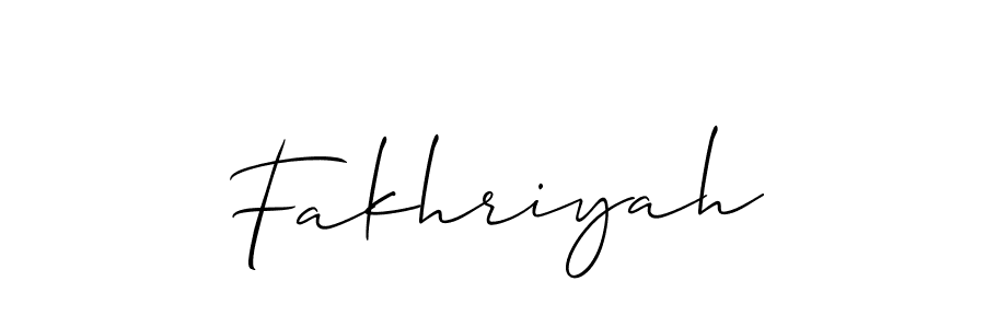 The best way (Allison_Script) to make a short signature is to pick only two or three words in your name. The name Fakhriyah include a total of six letters. For converting this name. Fakhriyah signature style 2 images and pictures png