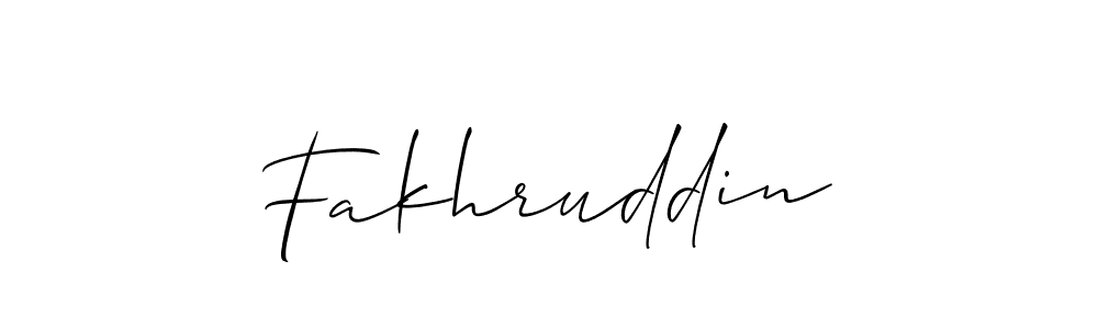 Make a beautiful signature design for name Fakhruddin. With this signature (Allison_Script) style, you can create a handwritten signature for free. Fakhruddin signature style 2 images and pictures png