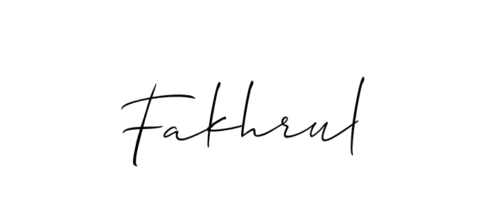 Also we have Fakhrul name is the best signature style. Create professional handwritten signature collection using Allison_Script autograph style. Fakhrul signature style 2 images and pictures png