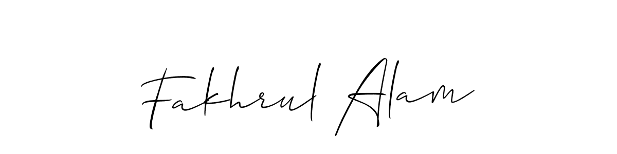Also You can easily find your signature by using the search form. We will create Fakhrul Alam name handwritten signature images for you free of cost using Allison_Script sign style. Fakhrul Alam signature style 2 images and pictures png