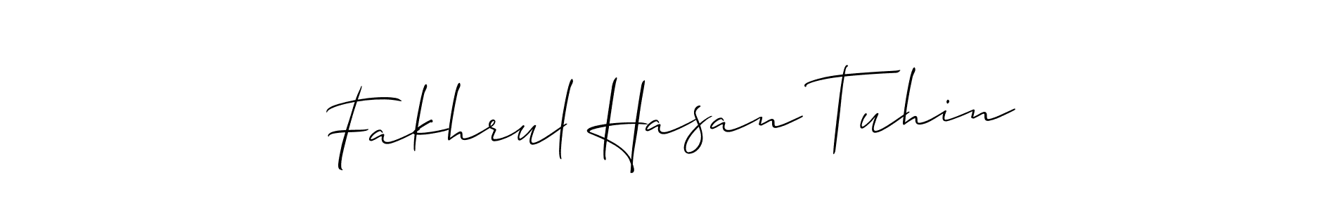 It looks lik you need a new signature style for name Fakhrul Hasan Tuhin. Design unique handwritten (Allison_Script) signature with our free signature maker in just a few clicks. Fakhrul Hasan Tuhin signature style 2 images and pictures png
