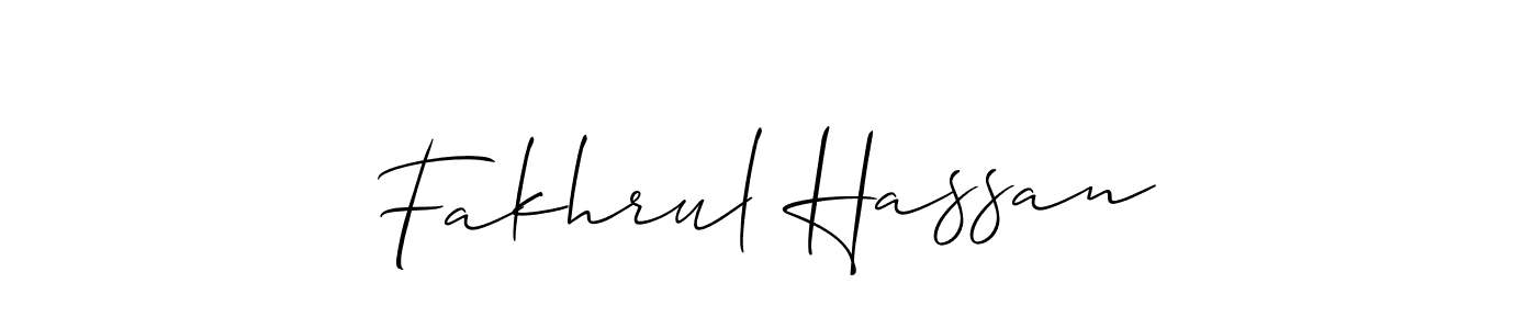 if you are searching for the best signature style for your name Fakhrul Hassan. so please give up your signature search. here we have designed multiple signature styles  using Allison_Script. Fakhrul Hassan signature style 2 images and pictures png