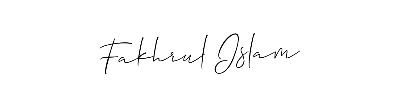 How to make Fakhrul Islam name signature. Use Allison_Script style for creating short signs online. This is the latest handwritten sign. Fakhrul Islam signature style 2 images and pictures png