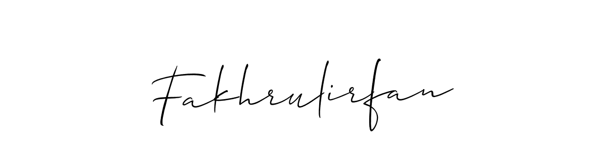 You should practise on your own different ways (Allison_Script) to write your name (Fakhrulirfan) in signature. don't let someone else do it for you. Fakhrulirfan signature style 2 images and pictures png