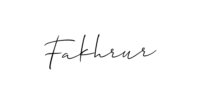 Design your own signature with our free online signature maker. With this signature software, you can create a handwritten (Allison_Script) signature for name Fakhrur. Fakhrur signature style 2 images and pictures png