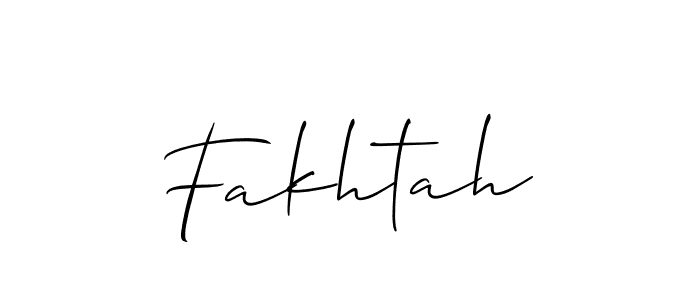 Also we have Fakhtah name is the best signature style. Create professional handwritten signature collection using Allison_Script autograph style. Fakhtah signature style 2 images and pictures png