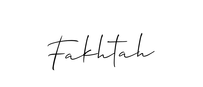 How to make Fakhtah name signature. Use Allison_Script style for creating short signs online. This is the latest handwritten sign. Fakhtah signature style 2 images and pictures png