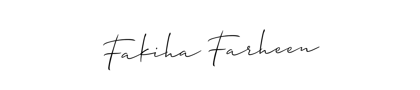 Fakiha Farheen stylish signature style. Best Handwritten Sign (Allison_Script) for my name. Handwritten Signature Collection Ideas for my name Fakiha Farheen. Fakiha Farheen signature style 2 images and pictures png