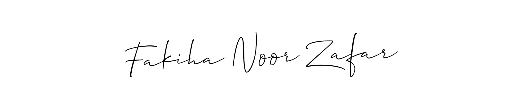 Create a beautiful signature design for name Fakiha Noor Zafar. With this signature (Allison_Script) fonts, you can make a handwritten signature for free. Fakiha Noor Zafar signature style 2 images and pictures png