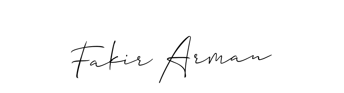 Make a beautiful signature design for name Fakir Arman. With this signature (Allison_Script) style, you can create a handwritten signature for free. Fakir Arman signature style 2 images and pictures png