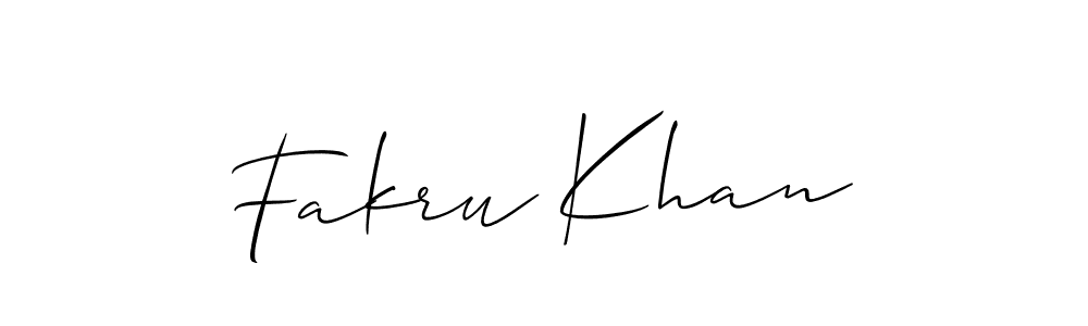 Create a beautiful signature design for name Fakru Khan. With this signature (Allison_Script) fonts, you can make a handwritten signature for free. Fakru Khan signature style 2 images and pictures png