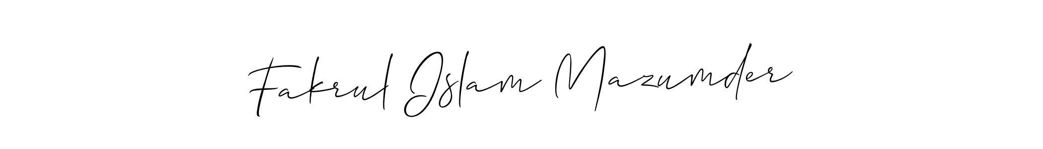 Allison_Script is a professional signature style that is perfect for those who want to add a touch of class to their signature. It is also a great choice for those who want to make their signature more unique. Get Fakrul Islam Mazumder name to fancy signature for free. Fakrul Islam Mazumder signature style 2 images and pictures png