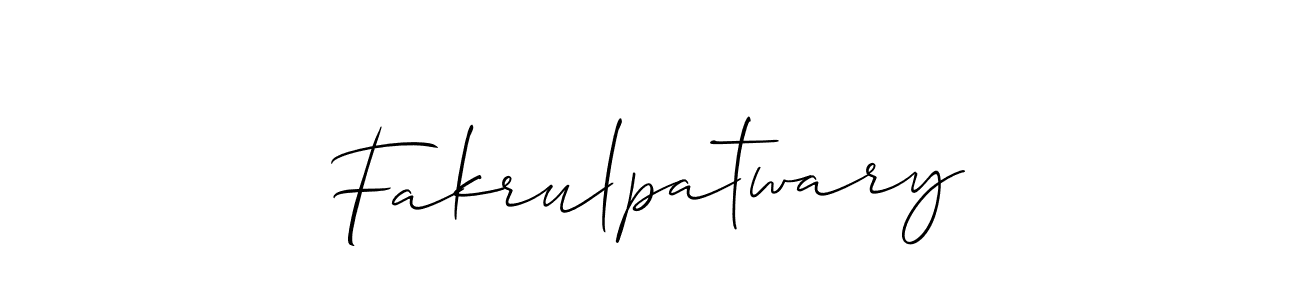 Design your own signature with our free online signature maker. With this signature software, you can create a handwritten (Allison_Script) signature for name Fakrulpatwary. Fakrulpatwary signature style 2 images and pictures png