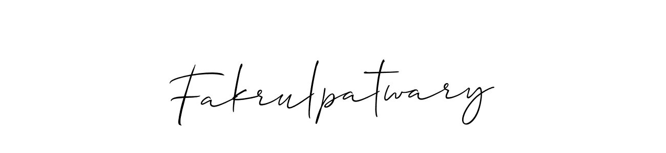 Make a beautiful signature design for name Fakrulpatwary. With this signature (Allison_Script) style, you can create a handwritten signature for free. Fakrulpatwary signature style 2 images and pictures png