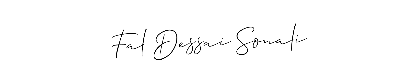 Allison_Script is a professional signature style that is perfect for those who want to add a touch of class to their signature. It is also a great choice for those who want to make their signature more unique. Get Fal Dessai Sonali name to fancy signature for free. Fal Dessai Sonali signature style 2 images and pictures png