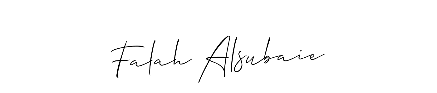 You should practise on your own different ways (Allison_Script) to write your name (Falah Alsubaie) in signature. don't let someone else do it for you. Falah Alsubaie signature style 2 images and pictures png