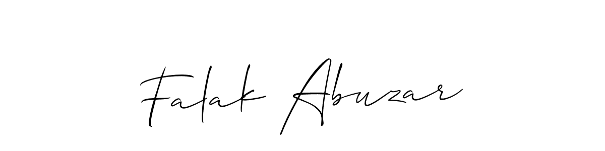 How to make Falak Abuzar name signature. Use Allison_Script style for creating short signs online. This is the latest handwritten sign. Falak Abuzar signature style 2 images and pictures png