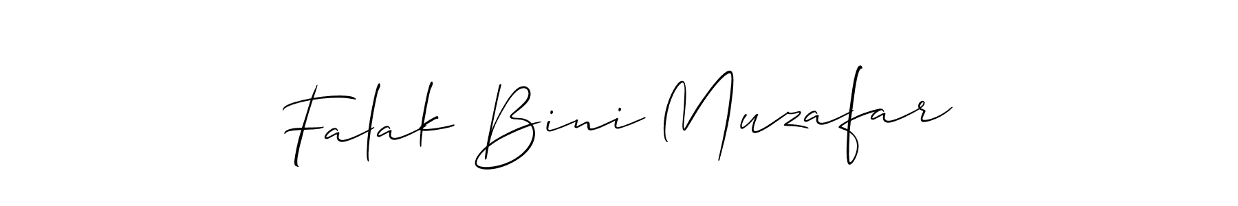 Also You can easily find your signature by using the search form. We will create Falak Bini Muzafar name handwritten signature images for you free of cost using Allison_Script sign style. Falak Bini Muzafar signature style 2 images and pictures png