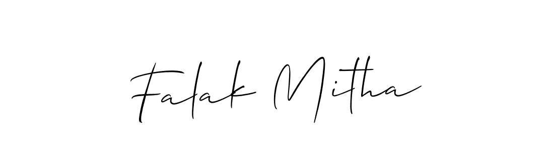 The best way (Allison_Script) to make a short signature is to pick only two or three words in your name. The name Falak Mitha include a total of six letters. For converting this name. Falak Mitha signature style 2 images and pictures png