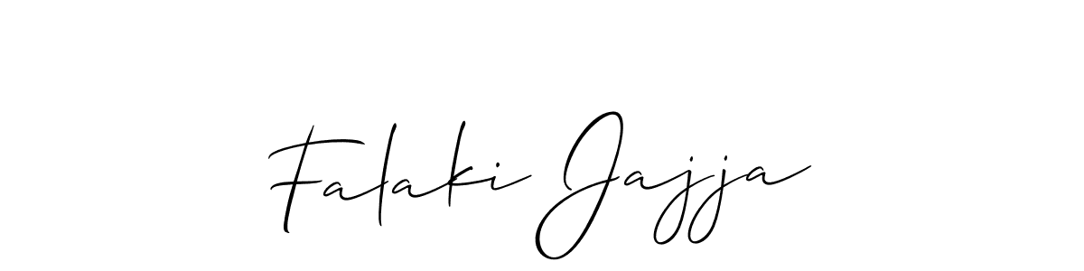 Also we have Falaki Jajja name is the best signature style. Create professional handwritten signature collection using Allison_Script autograph style. Falaki Jajja signature style 2 images and pictures png