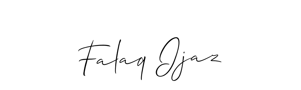 Design your own signature with our free online signature maker. With this signature software, you can create a handwritten (Allison_Script) signature for name Falaq Ijaz. Falaq Ijaz signature style 2 images and pictures png