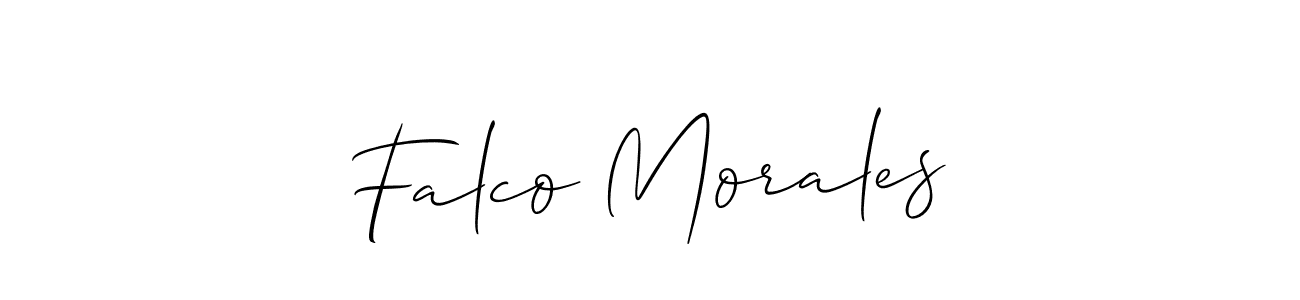 Falco Morales stylish signature style. Best Handwritten Sign (Allison_Script) for my name. Handwritten Signature Collection Ideas for my name Falco Morales. Falco Morales signature style 2 images and pictures png