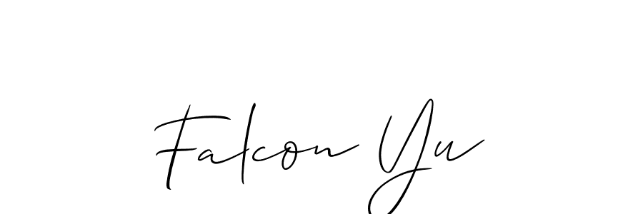 Also You can easily find your signature by using the search form. We will create Falcon Yu name handwritten signature images for you free of cost using Allison_Script sign style. Falcon Yu signature style 2 images and pictures png