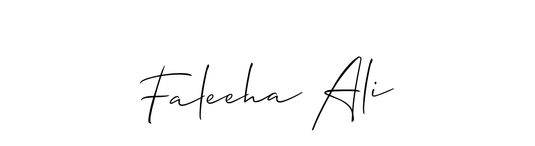 Make a beautiful signature design for name Faleeha Ali. With this signature (Allison_Script) style, you can create a handwritten signature for free. Faleeha Ali signature style 2 images and pictures png