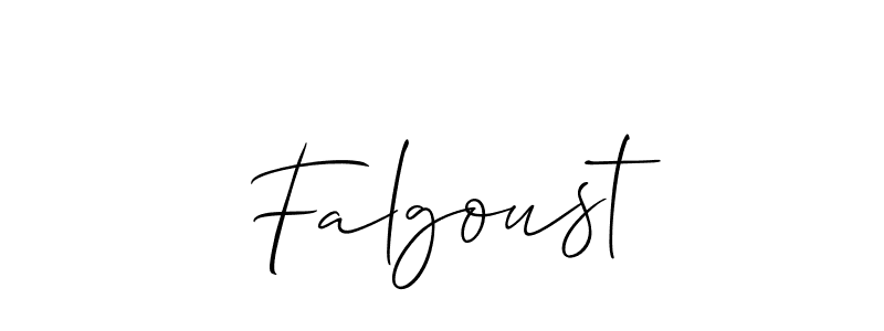The best way (Allison_Script) to make a short signature is to pick only two or three words in your name. The name Falgoust include a total of six letters. For converting this name. Falgoust signature style 2 images and pictures png