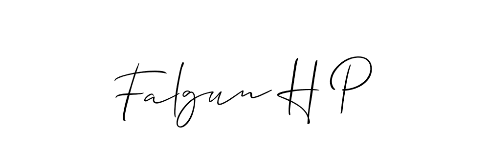 Also You can easily find your signature by using the search form. We will create Falgun H P name handwritten signature images for you free of cost using Allison_Script sign style. Falgun H P signature style 2 images and pictures png