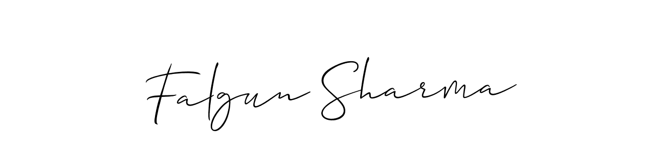 Use a signature maker to create a handwritten signature online. With this signature software, you can design (Allison_Script) your own signature for name Falgun Sharma. Falgun Sharma signature style 2 images and pictures png