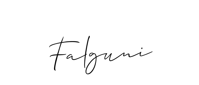 Make a beautiful signature design for name Falguni. With this signature (Allison_Script) style, you can create a handwritten signature for free. Falguni signature style 2 images and pictures png