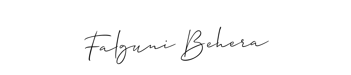 Use a signature maker to create a handwritten signature online. With this signature software, you can design (Allison_Script) your own signature for name Falguni Behera. Falguni Behera signature style 2 images and pictures png