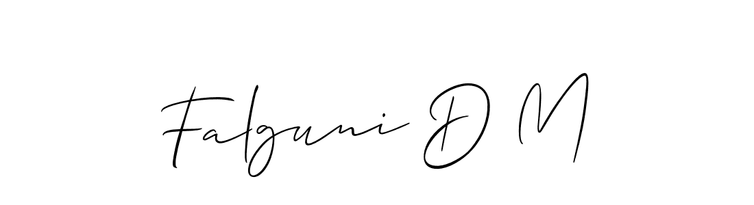 Make a short Falguni D M signature style. Manage your documents anywhere anytime using Allison_Script. Create and add eSignatures, submit forms, share and send files easily. Falguni D M signature style 2 images and pictures png